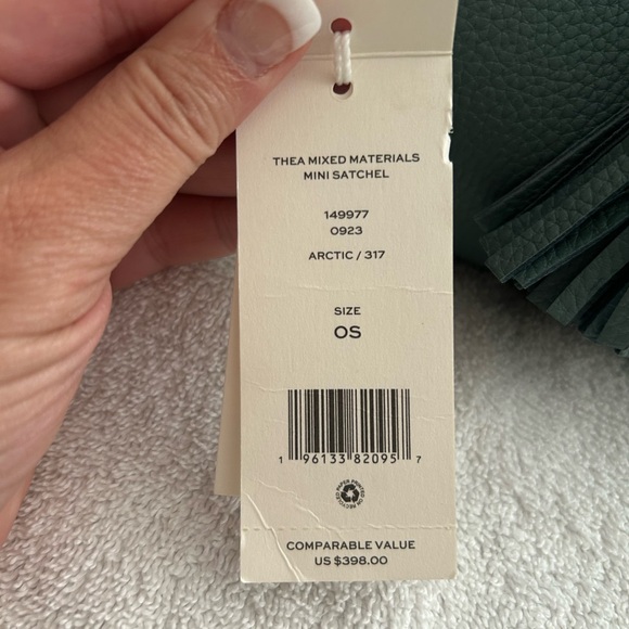 NWT Tory Burch mixed Materials Mini Thea Satchel in Artic - Picture 3 of 9